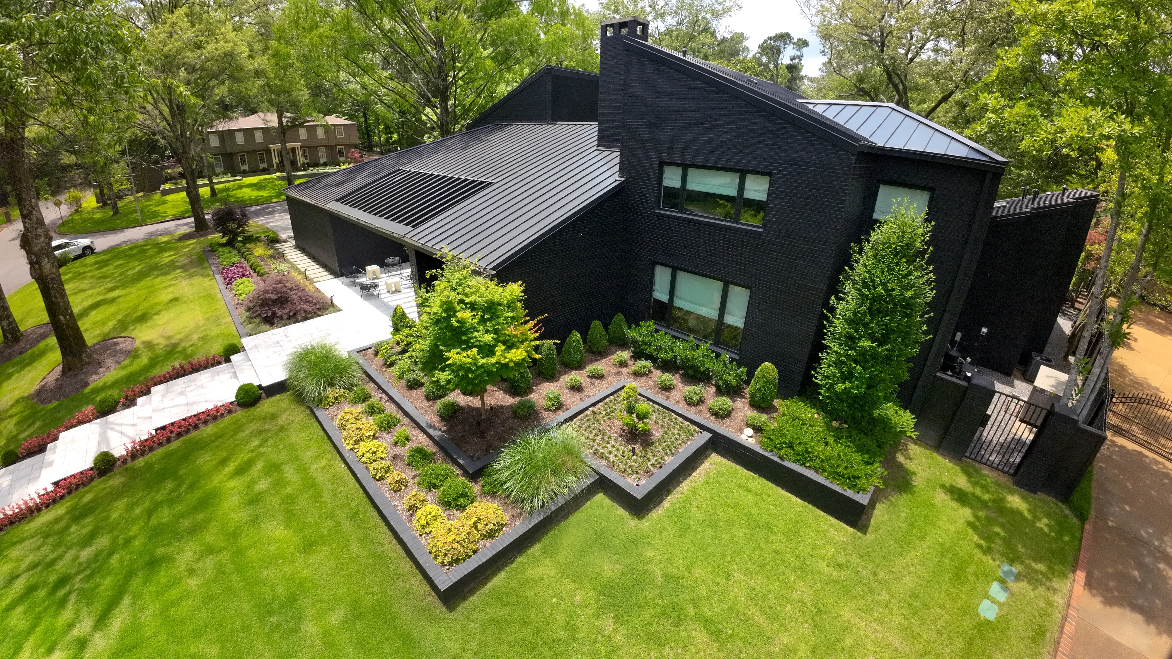 Well-maintained yard with trees in Memphis, Tennessee.