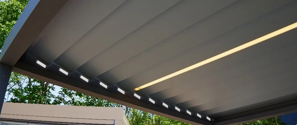 Black metal pergola in Memphis, TN.